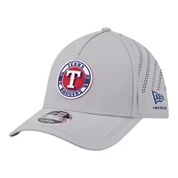 Men's New Era Gray Texas Rangers Patch 39THIRTY A-Frame M-Crown Perforated Flex Hat