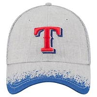 Men's New Era Gray Texas Rangers Visor Paint Splatter 39THIRTY Flex Hat