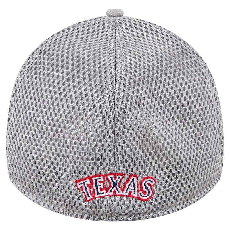 Men's New Era Gray Texas Rangers Visor Paint Splatter 39THIRTY Flex Hat