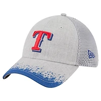 Men's New Era Gray Texas Rangers Visor Paint Splatter 39THIRTY Flex Hat