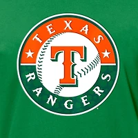 T-shirt à logo trèfle de la Saint-Patrick des Texas Rangers Kelly Green New Era pour homme