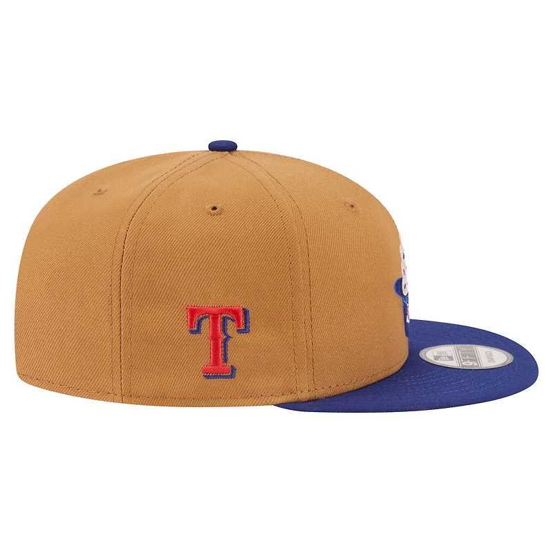 Men's New Era Khaki/Dark Blue Texas Rangers Ice Cream 9FIFTY Snapback Hat