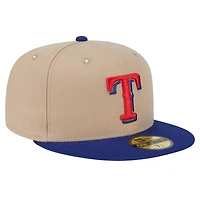 Men's New Era Khaki Texas Rangers 59FIFTY Fitted Hat