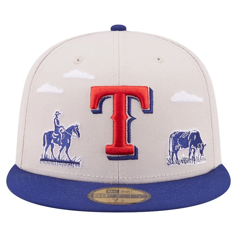 Men's New Era  Khaki Texas Rangers City Icon 59FIFTY Fitted Hat