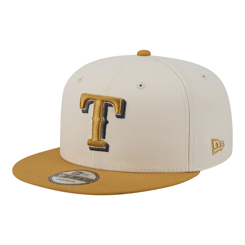 Men's New Era Light Beige/Khaki Texas Rangers Two-Tone Color Pack 9FIFTY Snapback Hat