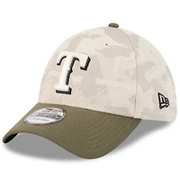 Casquette 39THIRTY Flex pour homme, beige clair/olive, Texas Rangers 2025, Journée des forces armées