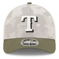 Men's New Era Light Beige/Olive Texas Rangers 2025 Armed Forces Day 9FORTY M-Crown A-Frame Adjustable Hat