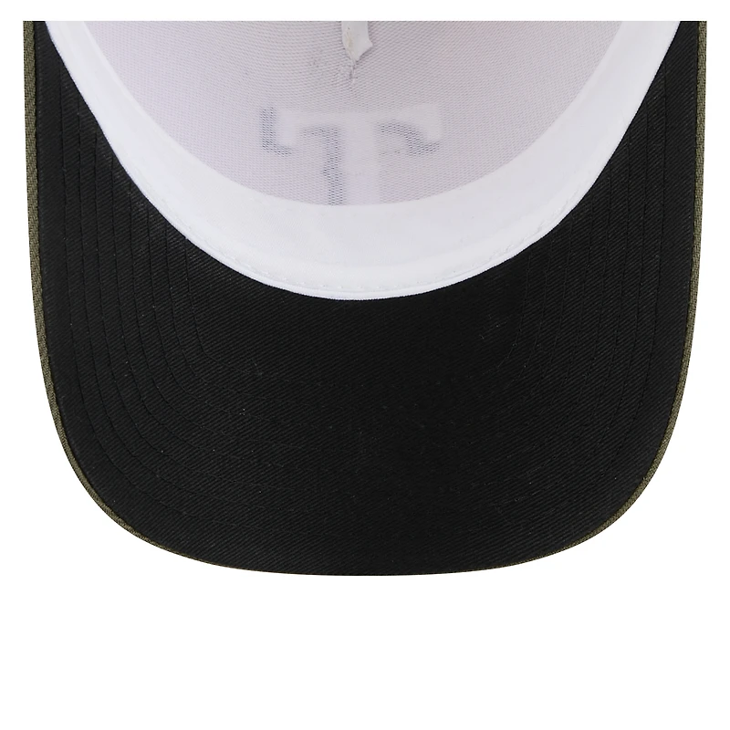 Men's New Era Light Beige/Olive Texas Rangers 2025 Armed Forces Day 9FORTY M-Crown A-Frame Adjustable Hat