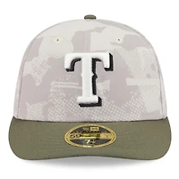 Casquette ajustée 59FIFTY Texas Rangers 2025 pour homme, beige clair/olive, à profil bas, de New Era