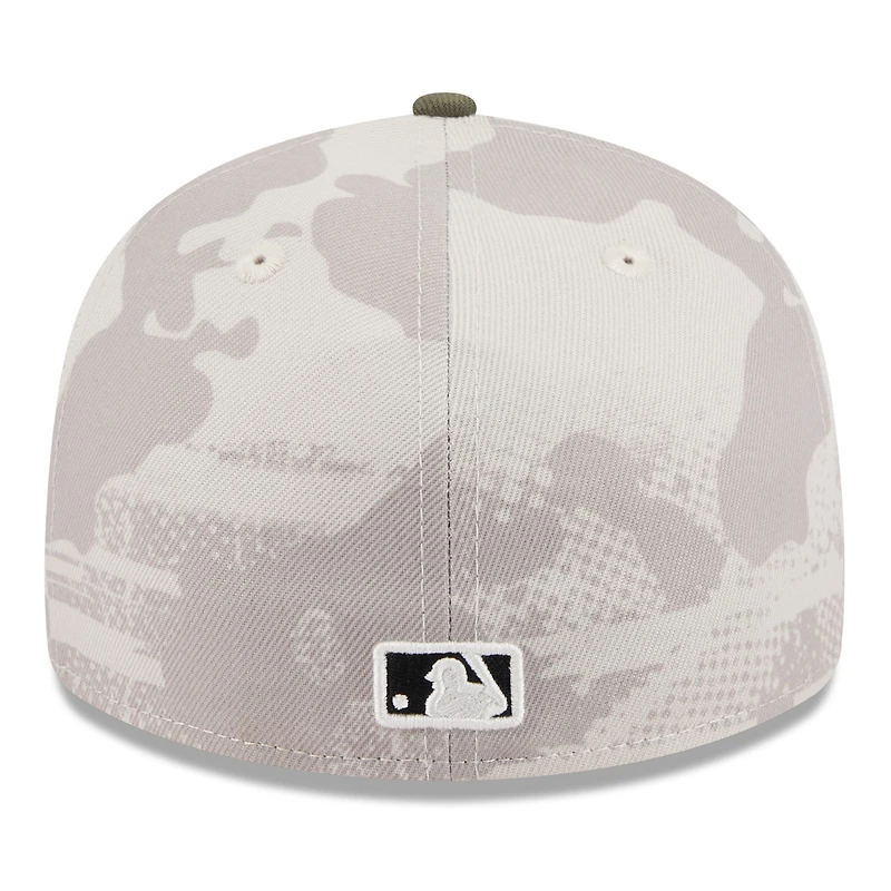 Casquette ajustée 59FIFTY Texas Rangers 2025 pour homme, beige clair/olive, à profil bas, de New Era