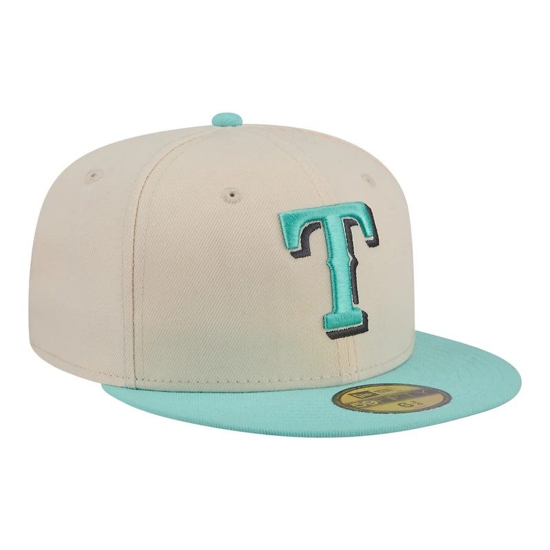 Men's New Era Turquoise/Charcoal Texas Rangers Two-Tone Color Pack 59FIFTY Fitted Hat