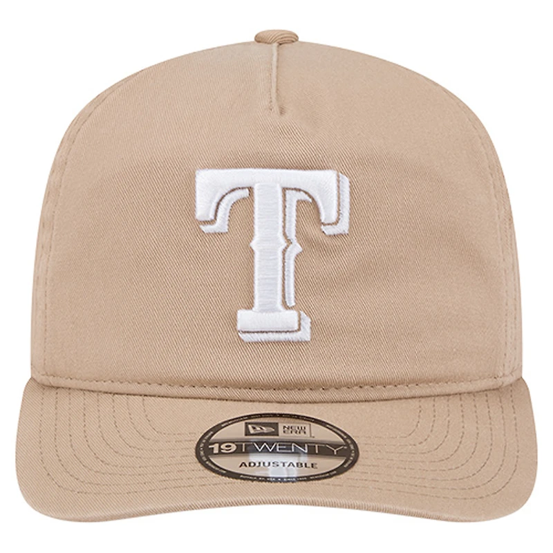 Men's New Era Light Beige Texas Rangers Cam 19TWENTY Adjustable Hat
