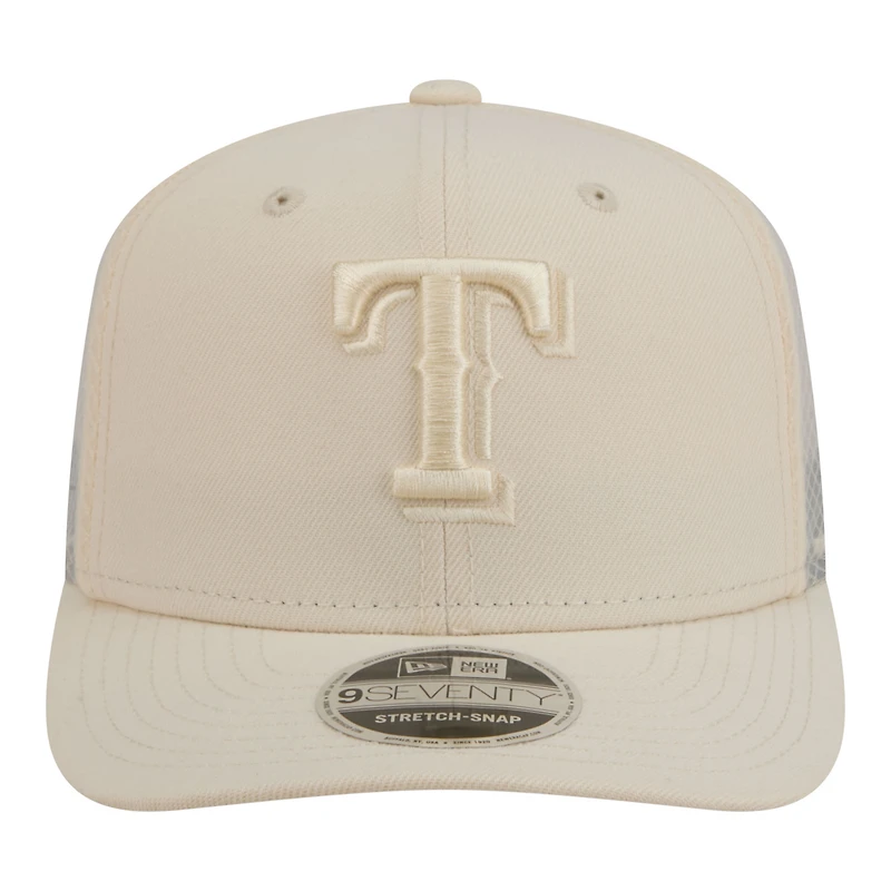 Men's New Era Light Beige Texas Rangers Color Pack COOLERA 9SEVENTY Trucker Adjustable Hat