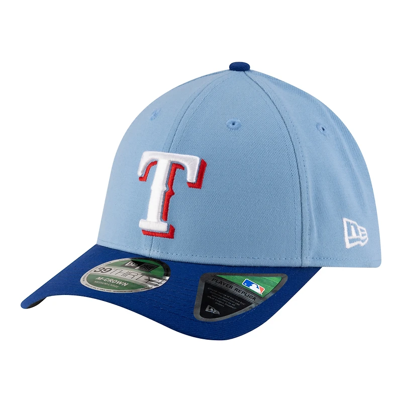 Casquette New Era rouge Texas Rangers pour homme, réplique de joueur 39THIRTY M-Crown Flex