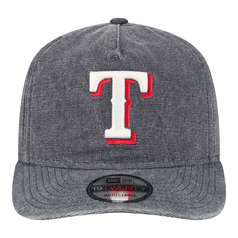 Casquette ajustable New Era pour homme, bleu marine chiné, Texas Rangers, modèle classique 19TWENTY.