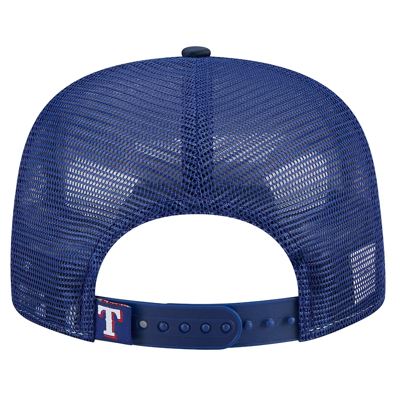 Casquette de golf ajustable New Era bleu marine Texas Rangers Retro Satin pour homme