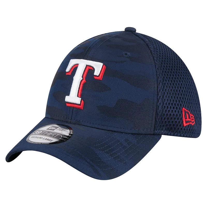 Casquette New Era 39THIRTY Flex bleu marine Texas Rangers pour homme