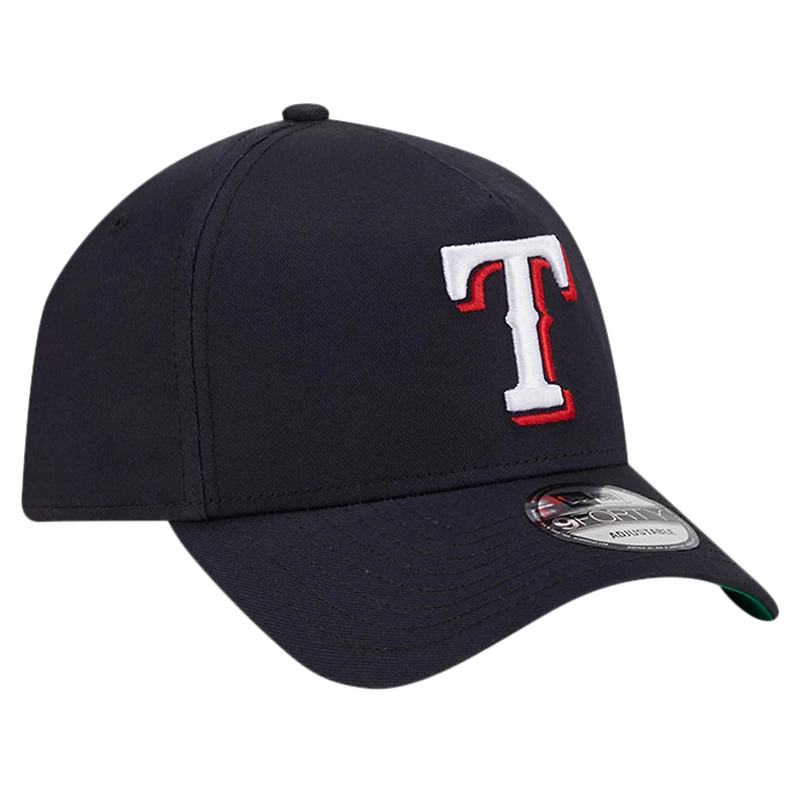 Casquette ajustable 9FORTY couleur équipe A-Frame des Texas Rangers New Era pour hommes, bleu marine