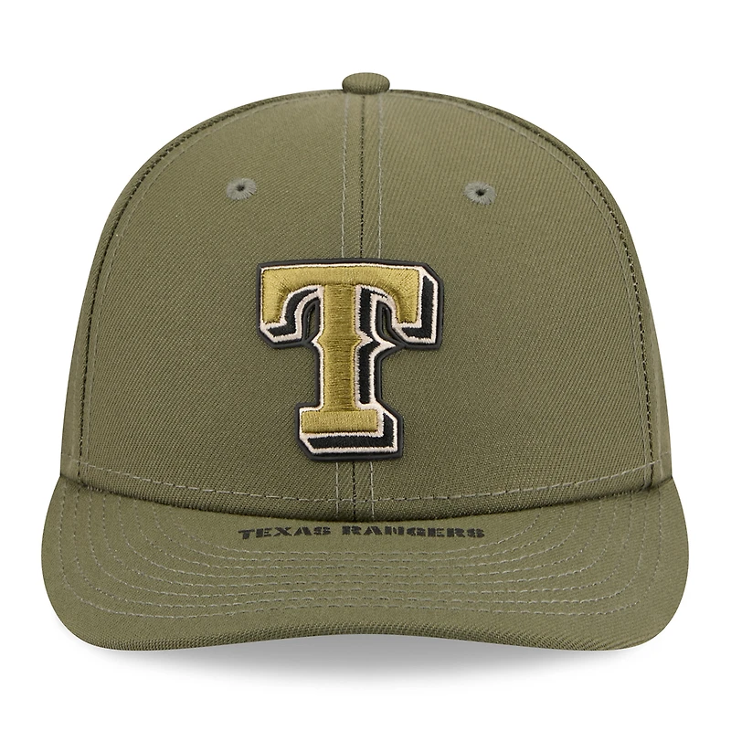 Casquette ajustée New Era 59FIFTY pour homme, couleur olive, Texas Rangers, édition spéciale 2026 Journée des forces armées.