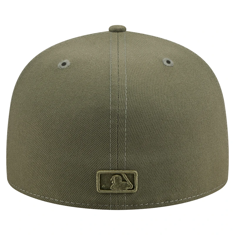 Men's New Era Olive Texas Rangers Color Pack A-Frame 59FIFTY Fitted Hat