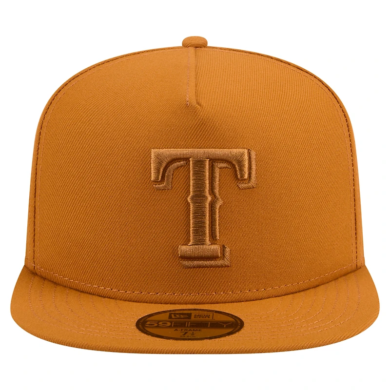 Casquette ajustée A-Frame 59FIFTY orange Texas Rangers pour homme New Era