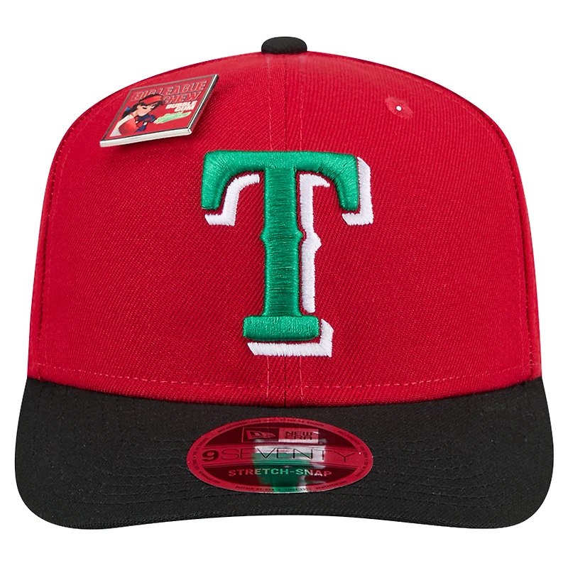 Casquette ajustable 9SEVENTY Big League Chew pour homme New Era rouge/noir Texas Rangers 2024