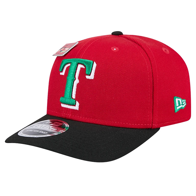 Casquette ajustable 9SEVENTY Big League Chew pour homme New Era rouge/noir Texas Rangers 2024