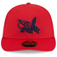 Casquette ajustée New Era rouge Texas Rangers City Connect pour homme, modèle 59FIFTY à profil bas, idéale l'entraînement au bâton.