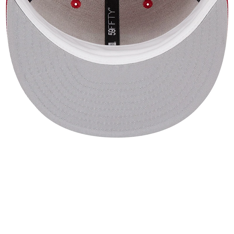 Men's New Era Red Texas Rangers Logo 59FIFTY Fitted Hat