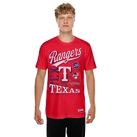 Men's New Era Red Texas Rangers  Oversized Throwback Distressed T-Shirt