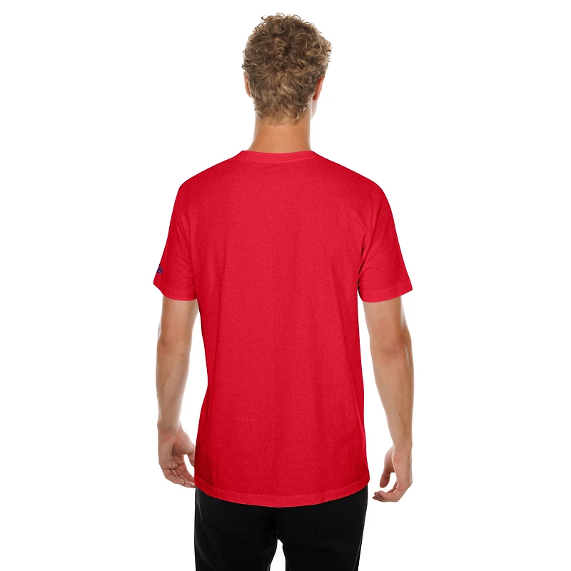Men's New Era Red Texas Rangers Oversized Throwback Distressed T-Shirt