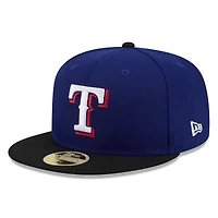 Casquette ajustée New Era 59FIFTY pour homme, bleu royal/noir, Texas Rangers, Temple de la renommée du baseball 2026