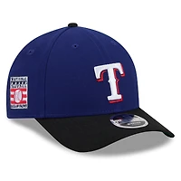Casquette ajustable New Era 9FORTY M-Crown pour homme, bleu royal/noir, Texas Rangers, Temple de la renommée du baseball 2026