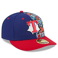 Casquette ajustée 59FIFTY basse New Era Texas Rangers 2025 MLB Players' Weekend pour homme, bleu royal/rouge