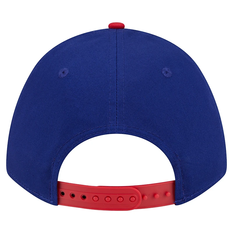 Casquette ajustable New Era Texas Rangers Arch 9FORTY A-Frame M-Crown pour homme, bleu royal/rouge