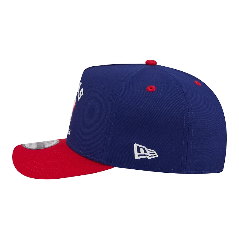Men's New Era Royal/Red Texas Rangers Arched A-Frame 9FIFTY Adjustable Hat