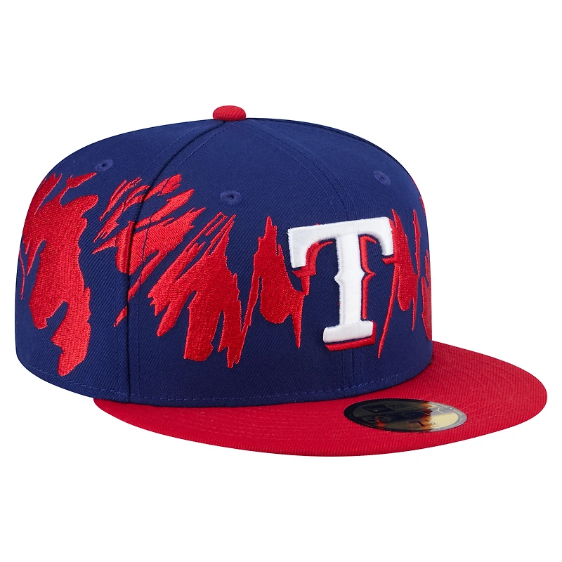 Casquette ajustée 59FIFTY Texas Rangers bleu royal/rouge New Era pour homme