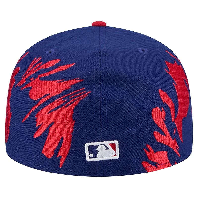 Men's New Era Royal/Red Texas Rangers Retro Pattern 59FIFTY Fitted Hat