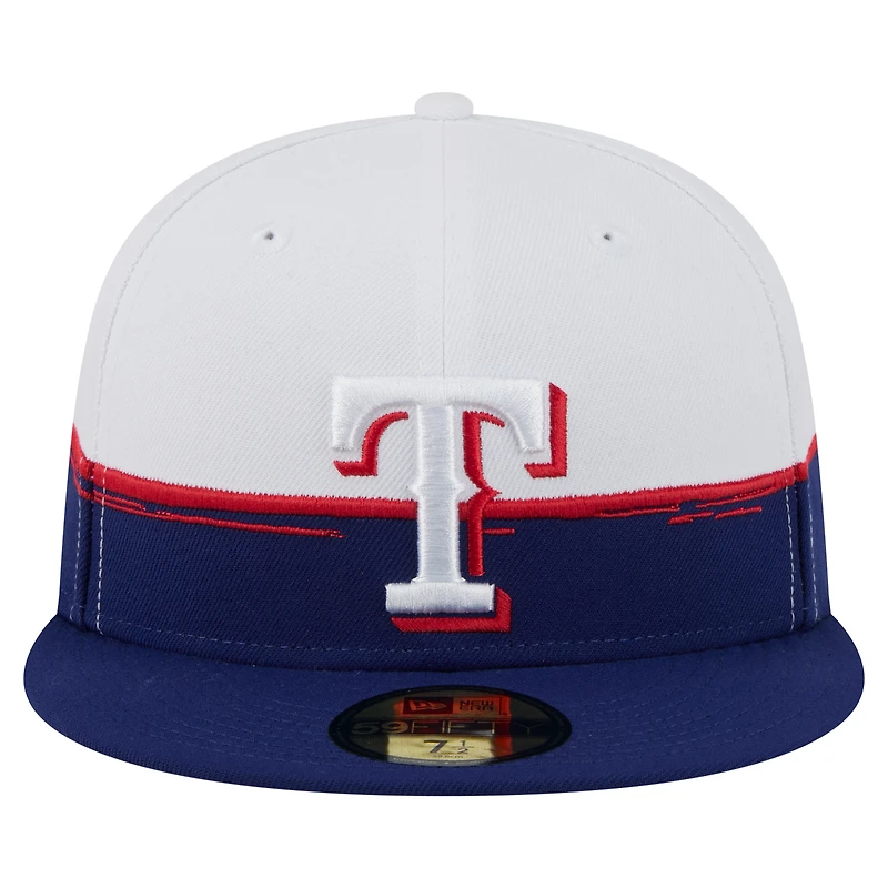 Men's New Era Royal/White Texas Rangers Paint Stroke 59FIFTY Fitted Hat