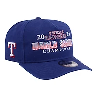 Casquette snapback New Era Royal Texas Rangers 2023 World Series Champions Historic 9FIFTY A-Frame pour homme