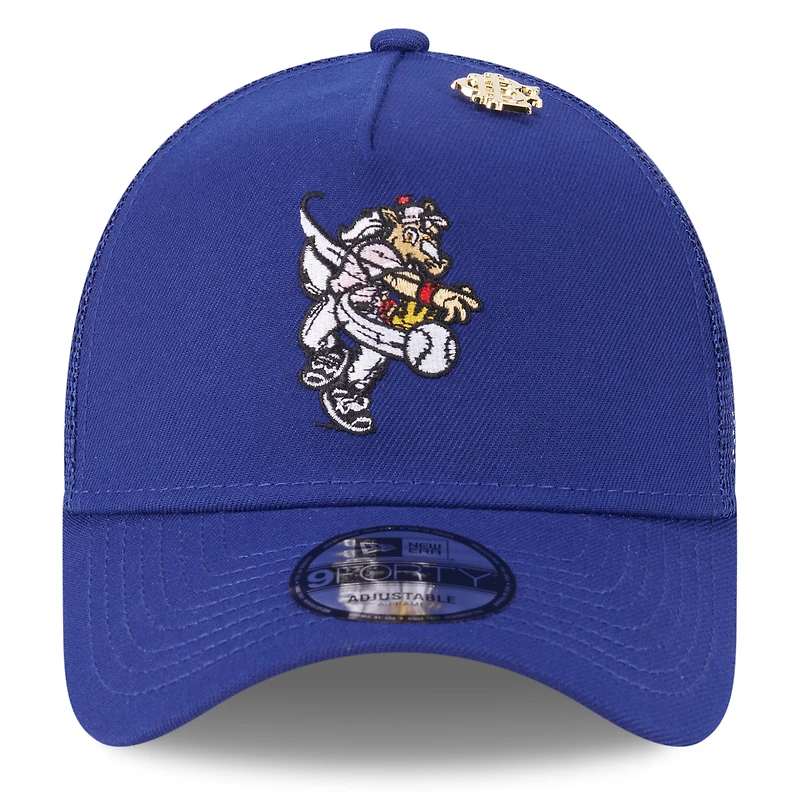 Casquette camionneur ajustable 9FORTY New Era Royal Texas Rangers 2025 Big League Chew pour homme