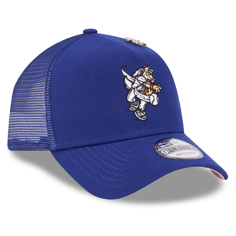Men's New Era  Royal Texas Rangers 2025 Big League Chew A-Frame 9FORTY Adjustable Trucker Hat