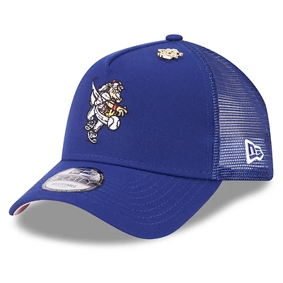 Casquette camionneur ajustable 9FORTY New Era Royal Texas Rangers 2025 Big League Chew pour homme