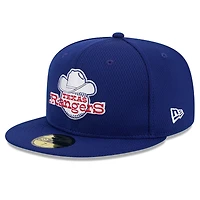 Men's New Era Royal Texas Rangers 2025 MLB Clubhouse 59FIFTY Fitted Hat