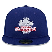 Men's New Era Royal Texas Rangers 2025 MLB Clubhouse 59FIFTY Fitted Hat