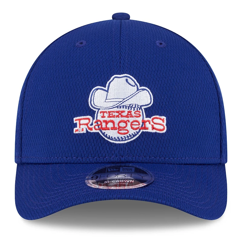 Men's New Era Royal Texas Rangers 2025 MLB Clubhouse 9FORTY M-Crown Adjustable Hat