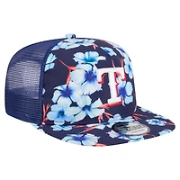 Men's New Era Royal Texas Rangers Adventure Pattern Golfer Trucker Snapback Hat
