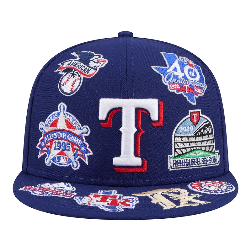 Men's New Era  Royal Texas Rangers All Over 59FIFTY Fitted Hat