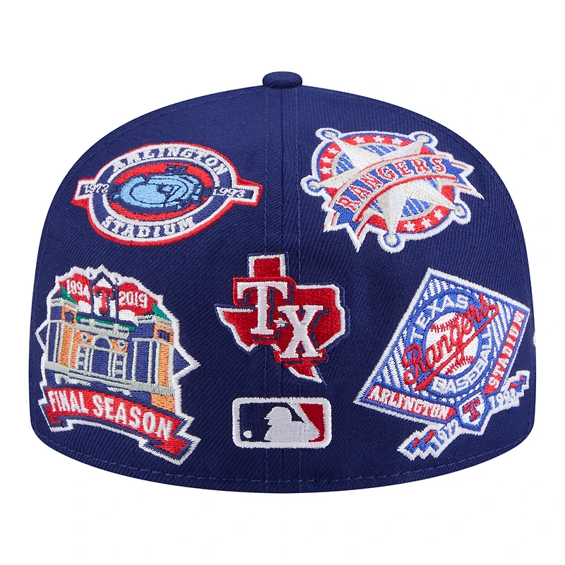 Men's New Era  Royal Texas Rangers All Over 59FIFTY Fitted Hat