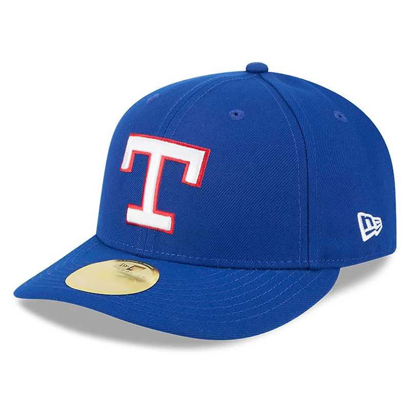 Casquette ajustée à profil bas New Era Royal Texas Rangers 59FIFTY pour homme